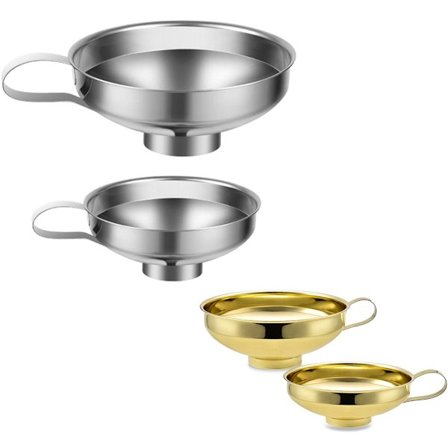 Funnel Kitchen Syltetøy Trakt Rustfritt Stål, 4-Dels Syltetøy Trakt Sett Laget av Rustfritt Stål med Bred Munn, For Overføring av Væsker, Pulver