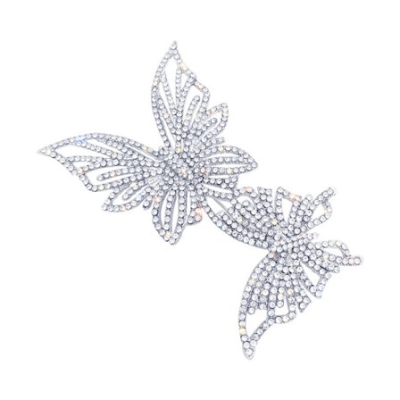 Vintage Butterfly Brosje Pin for Kvinner Hvit Rhinestone Brosje