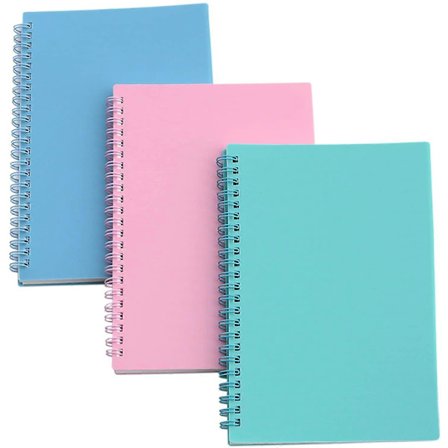 3-pack Linjerad Anteckningsbok Spiralbunden Anteckningsbok (A5) 14,5 cm x 21 cm Journal Anteckningsbok 160 -1