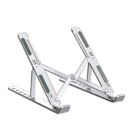 Kannettavan tietokoneen teline Alumiini Säädettävä Taitettava Teline Hopea