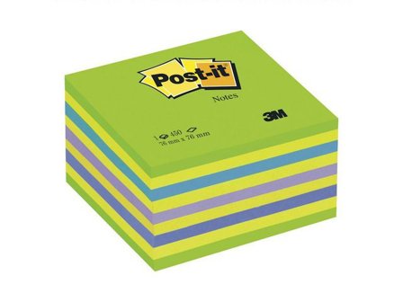 Post-it Sticky-notislappar, kub, 76 x 76 ,mm, olika neonfärger, 450 blad, 2028-NB - Lyreco - Kontorsmaterial - Notes och Post-It - Notes - Kuber