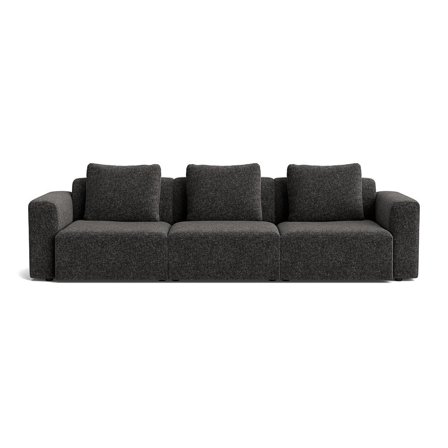 Como XL 3-Sitzer-Sofa in Genesis Anthrazit, schlichtes Design, bequeme Polsterung mit drei zusätzlichen Rückenkissen, Höhe 83cm, modern.