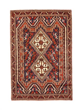 Koberec Orientální Afshar Shahre Babak 127X182 Tmavě Červená/Hnědá (Vlna, Persie)