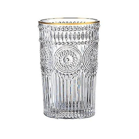 1 stk 350ml Nordisk Phnom Penh Glass Retro Solsikke Relief Vannkopp (høy kopp malt gull)