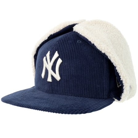 New Era - MLB Blau earflap Cap - New York Yankees Corduroy 59FIFTY Dogear Navy/White Earflap Fitted @ Hatstore
