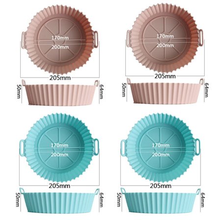 4 st Silikon Airfryer Pot Air Fryers Ugnsbakplåt