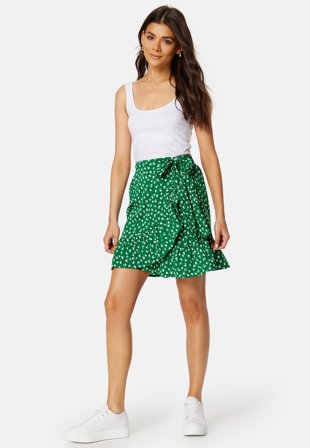 ONLY Olivia Wrap Skirt Verdant Green AOP:FI Klær