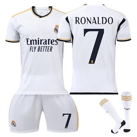 23-24 Ronaldo 7 Real Madrid -paita Uusi kausi Uusimmat jalkapallopaidat aikuisille lapsille VTY Sarl