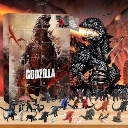 2024 Julekalender Godzilla Monsterfigurer 24 Dages Nedtælling Legetøj til Børn Sjove XMAS Blind Box Overraskelsesgave