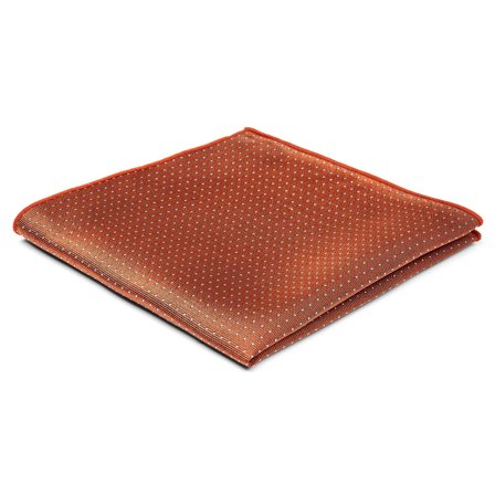 Pañuelo de bolsillo de seda color cobre con lunares para hombres - Pañuelos de bolsillo estampados