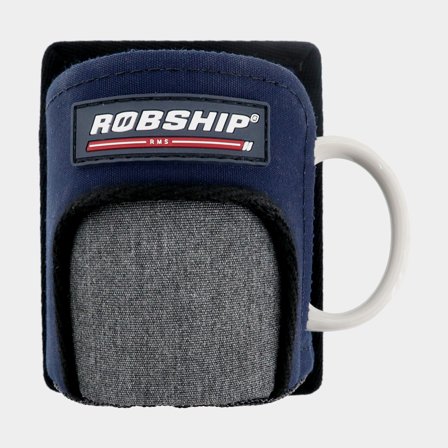 Uchwyt na kubek Robship Mug Holder RH Open Navyline, 12.5 cm x 11 cm x 15 cm, na 1 kubek/filiżankę, z nacięciem po prawej stronie, granatowy + kołki 
