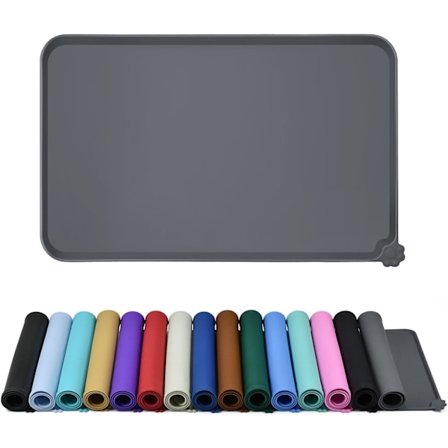 Sklisikker silikonmatte for matskåler til katter og hunder - Vanntett