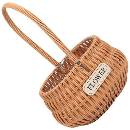 Romantisk lille vævet kurv med håndtag, chokoladefarvet opbevaring, 1 stk.