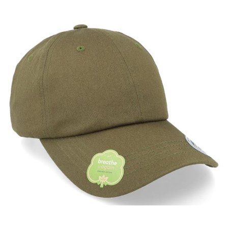 Yupoong - Grön unconstructed Keps - Organic Burnt Olive Dad Cap @ Hatstore