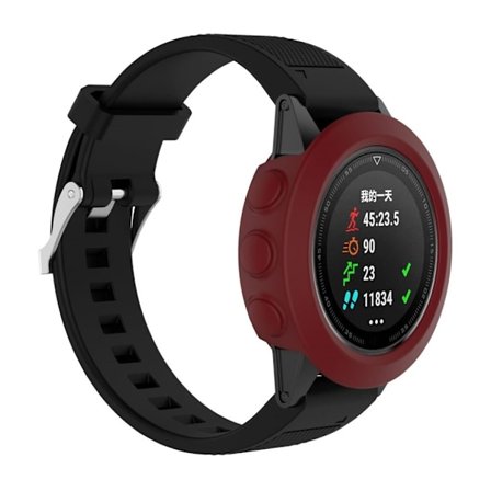 Garmin Fenix 5X beskyttende silikone rem - Vin rød