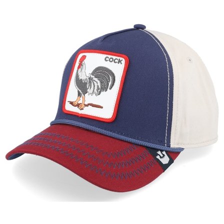 Goorin Bros. - Sininen adjustable Lippis - All American Rooster 100 All Over Canvas Navy/Stone/Burgundy A-Frame Adjustable @ Hatstore