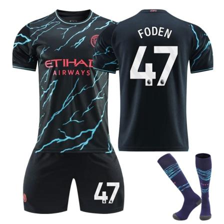 23-24 Manchester City borta barnfotbollsdräkt nr 47 FODEN 24
