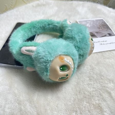 Monsters Mjuk plysjagtig fluffy ørevarmer til børn Børns vintervarme plysjagtige øremuffer med søde katteører Tie-dye pels hue