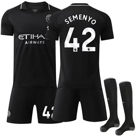 25-26 Manchester City Udebane Fodboldtrøje Sæt Nr. 42 Semenyo