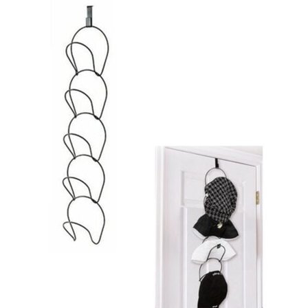 TS-Hattehylde 5 Ringe Metal Kasketstativ Multilags Dørhænger med 1 Dørkrog til Baseballkasketter Ser