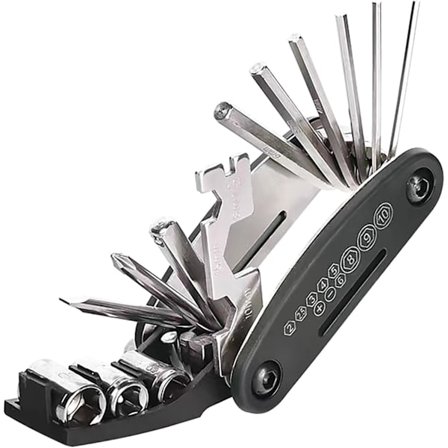 16-i-1 cykelreparationsverktyg kombinationsnyckel hylsa mountainbike utrustningstillbehör