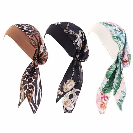 3 kpl naisten päähine silkki hattu bandana