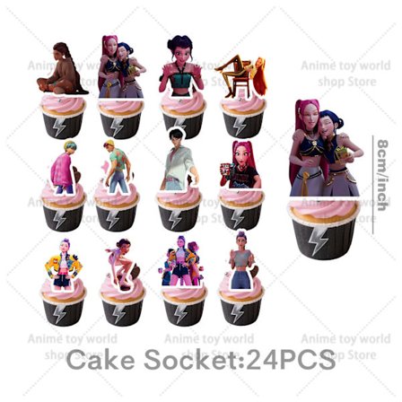 KPop Demon Hunters fødselsdagssæt: dug, tallerkener, kopper, balloner, kagetopper til børn