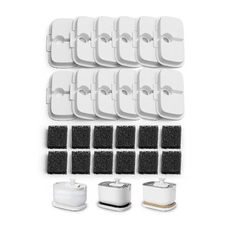 12 Pakk Erstatningsfiltre for Dockstream Trådløs Katt Vannfontene PLWF005/PLWF115/WF105, Kjæledyr F