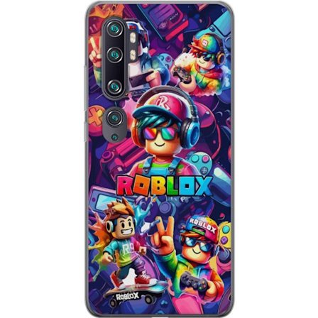 Kompatibel Mobilcover til Xiaomi Xiaomi Mi Note 10 Farverig Roblox gaming gruppe med hovedtelefoner, controllere og neonfarver perfekt til børn og ga