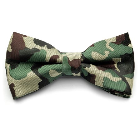 Green & Brown Camouflage Pre-Tied Bow Tie for Men - Pre-tied bow ties