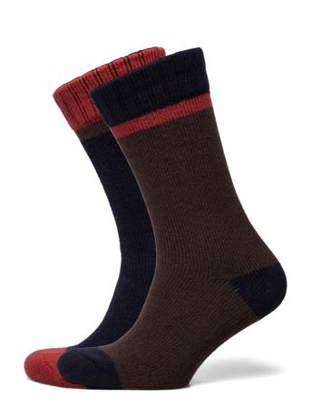 Slhjason 2-Pack Wool Sock B Underwear Socks Regular Socks Monivärinen/Kuvioitu Selected Homme