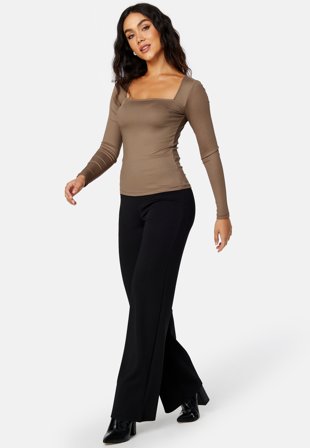 BUBBLEROOM Effie rib top Brown Klær