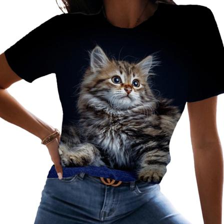 Kortärmade Kvinnor T-shirts Med Rund Hals