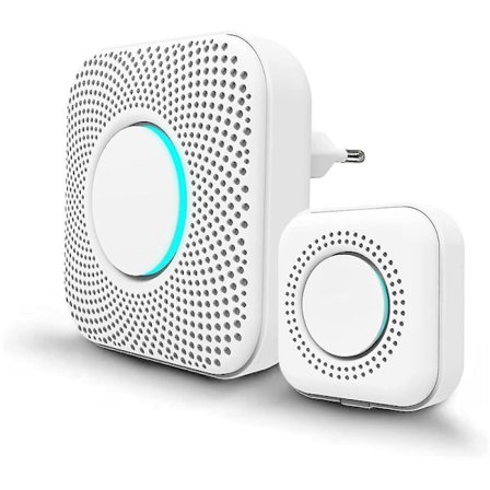 Mini trådløs dørklokke rækkevidde 150 m LED-indikator 36 melodier med 4 lydstyrkeniveauer 1 sender og 1 modtager trådløs dørklokke til hjemmet