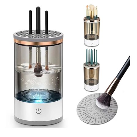 Automatisk sminkekostesrenser Elektrisk sminkekostesrensermaskin Sminkekostesrenser-verktøy God gave til mor og kone Transparent