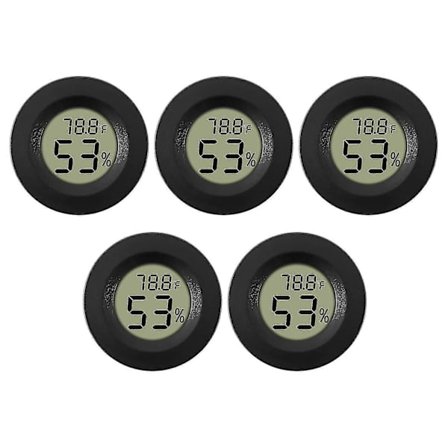 5-pack grometer Termometer Digital LCD-skärm Fuktighetsmätare för Luftfuktare Avfuktare