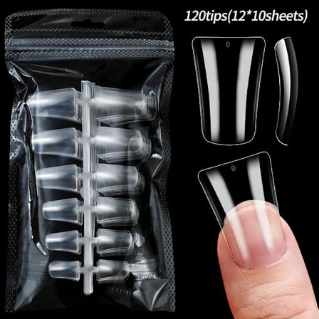 120 transparenta lösnaglar i form av en anknäbb, lösnaglar i en oregelbunden solfjäderform