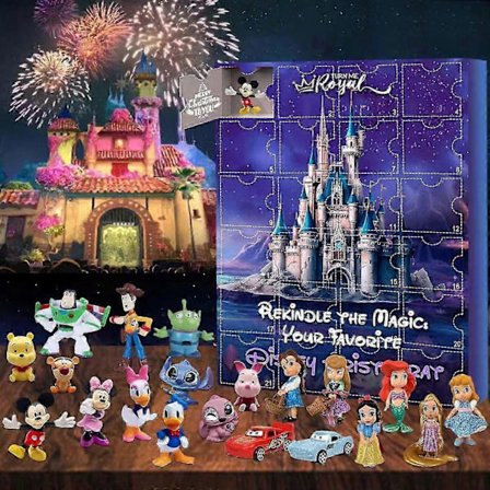 Julekalender - 24 Nedtælling Disney Søde Mickey Ornamenter, Mickey Mouse Håndlavet Blind Box Dukke Dekoration Disney B