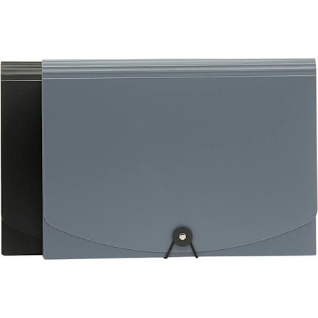 2-pack 13-fack multilager pärm-stil organisatörsväskor Pengaklämmor Pengaklämmor Slipsnöre PP-filväskor Organizer-fickor Mapp, Svart/Grå