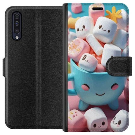 Kompatibel Tegnebogsetui til Samsung Samsung Galaxy A50 Kawaii marshmallow smil