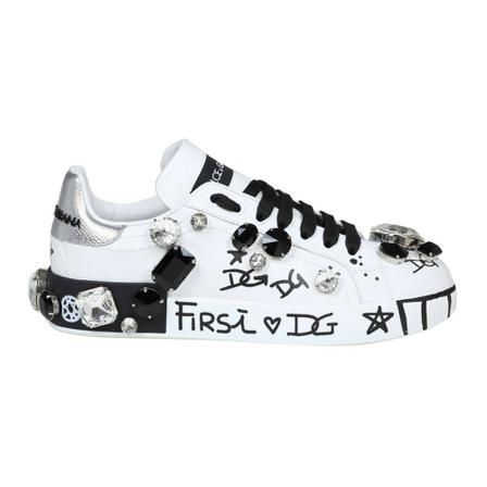 Dolce & Gabbana, Women; Shoes Sneakers Ck 1544 Ad 467 8B441 Wit, Dames, Maat:38 EU,leer