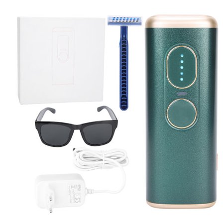 IPL Hårborttagningssystem Permanent Smärtfri Epilator för Hela Kroppen 110-240V Mörkgrön EU-kontakt