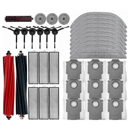 Tilbehør til S8 MaxV Ultra Robotstøvsuger - Hovedsidebørster, Mop-Klude, HEPA-filtre, Reservedele