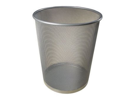 Papperskorg i metallnät, 18 l, 29 cm, silver - Lyreco - Kontorsmaterial - Till skrivbordet - Papperskorgar