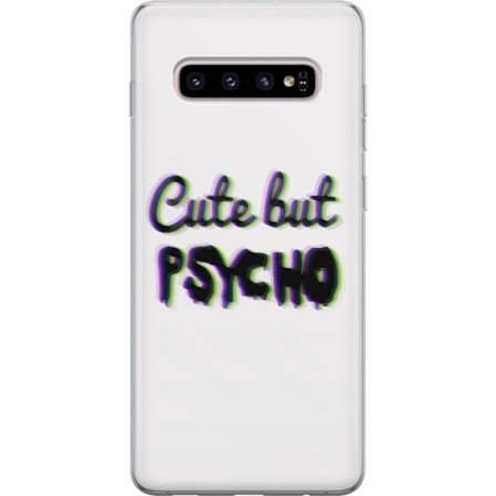 Kompatibel Mobilcover til Samsung Galaxy S10+ Rainbow-farvet legetøjsfigur med et glad ansigt og farverige cirkler i en legesyg studieillustration