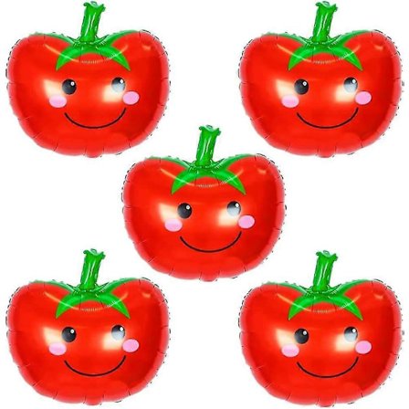 Tomat Balloner Grøntsager Tomat Folie Mylar Balloner Til Baby Shower Tomat Tema Fest Fødselsdagsdekoration Forsyninger 26 Tommer 5 stk, Grøn, rød