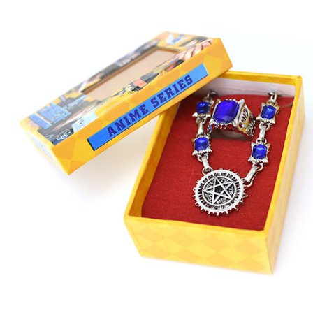 Blacks Butlers Sebastian Steward Örn Halsband Ring Kontrakt Logotyp Halsband Ring Set Anime