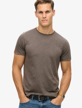 Superdry Raw Edge Slub T Shirt - Grey - S