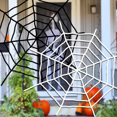 Halloween festdekorationer, spindelvævsdekorationer, 1 sort uld c