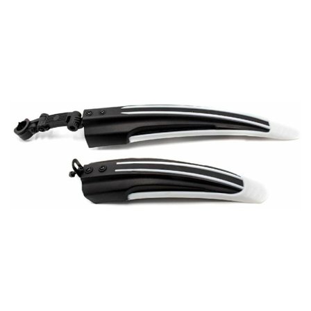 vhbw cykelskärmset svart / vit kompatibel med 24" och 26" MTB, cyklar